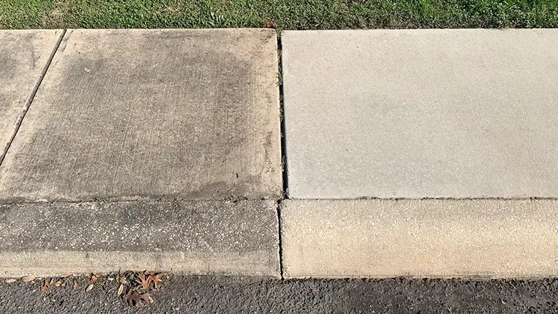 Dirty and clean concrete.