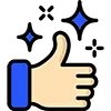 A thumbs up.