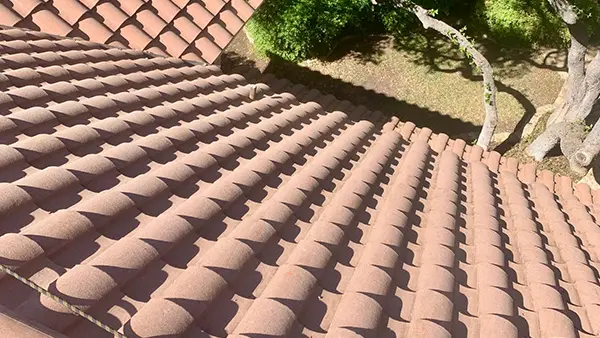 A clean barrel tile roof.