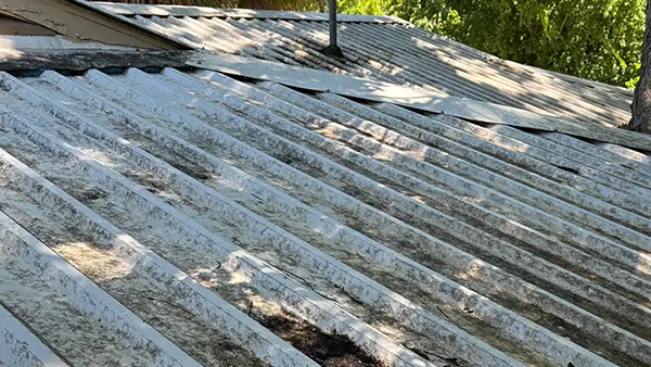 A dirty metal roof.