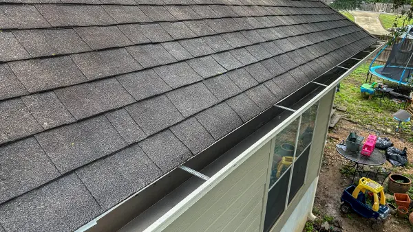Clean gutters that have been rinsed.