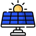 A solar panel icon.