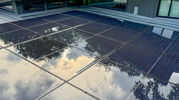 A clean solar panel array.