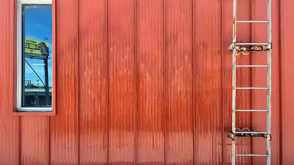 A wall without graffiti on it.