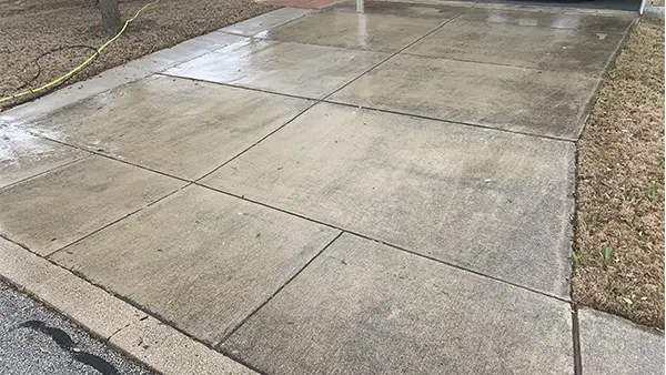 A dirty driveway.