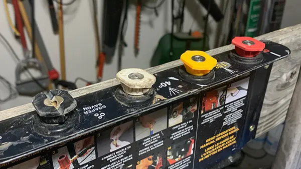 Pressure washer spray nozzles.