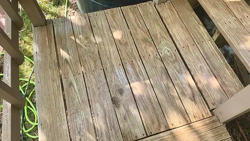 Clean wooden stairs.