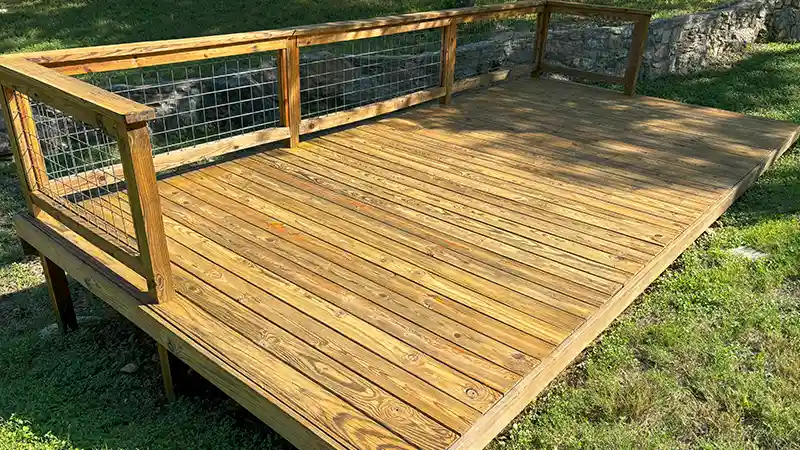 A clean wooden deck.