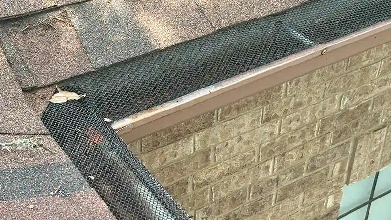 Gutters with gutter guards.