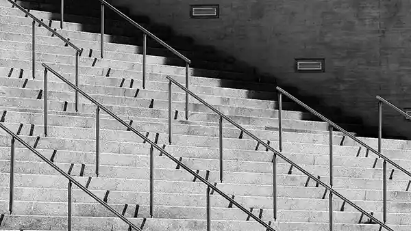 A large set of concrete stairs.