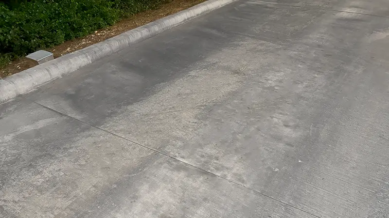 A drive-thru lane with no rust or oil stains.