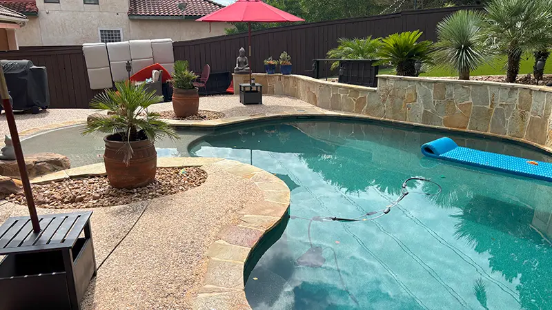 A luxury pool deck.