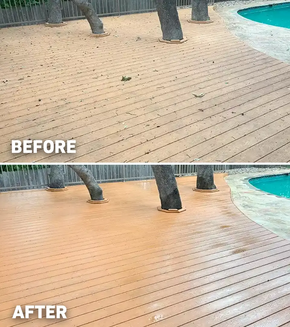 Before after pool deck