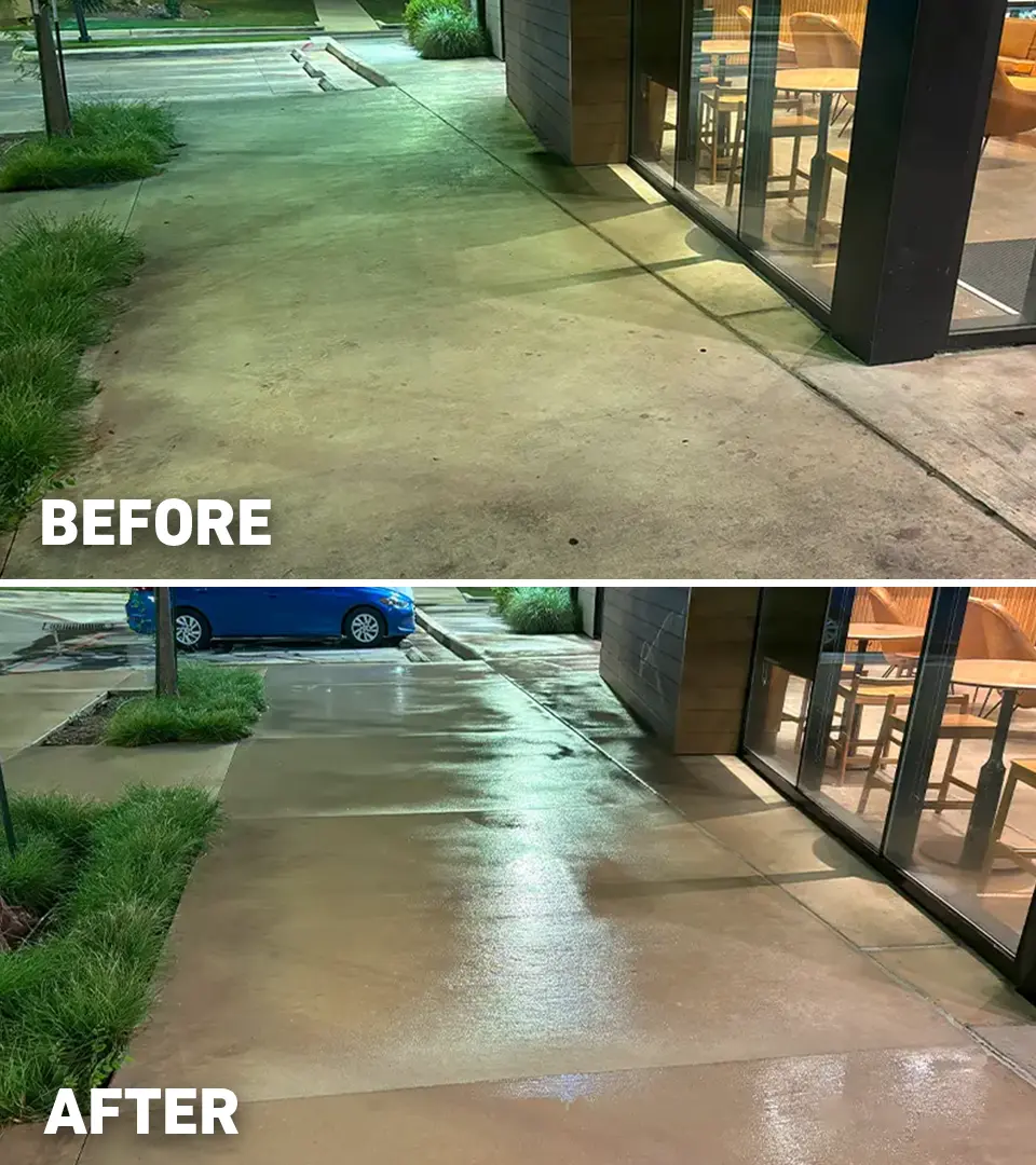 Before after restaurant walkway