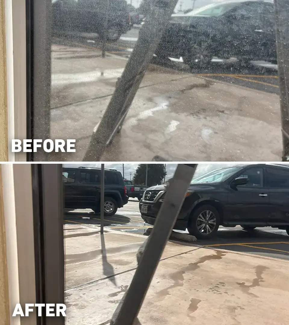 Before after window cleaning