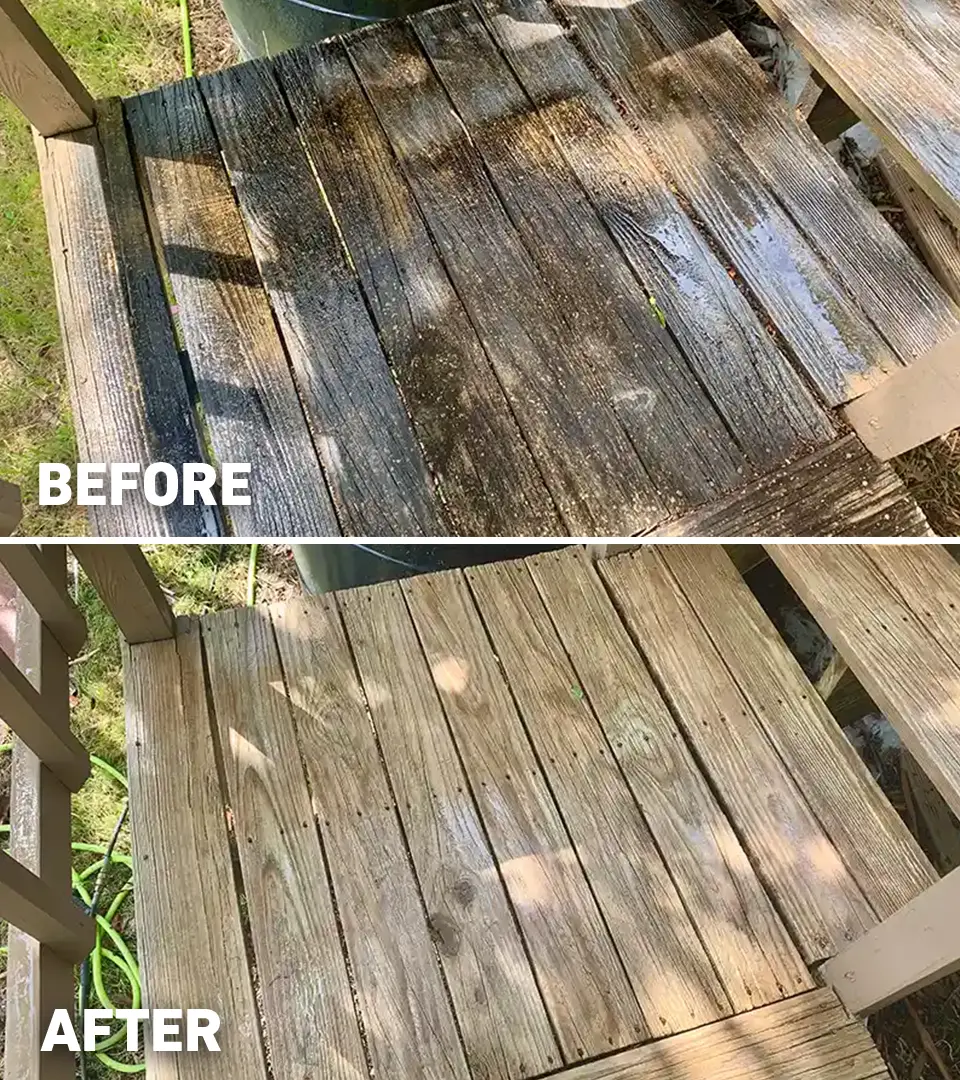 Before after wooden stairs