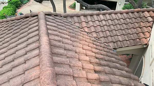 Dirty tile roof