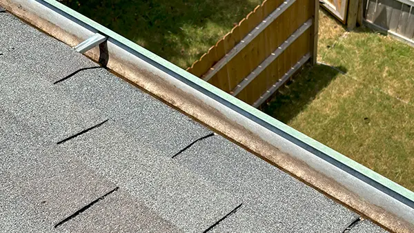 Gutters that have been cleaned.