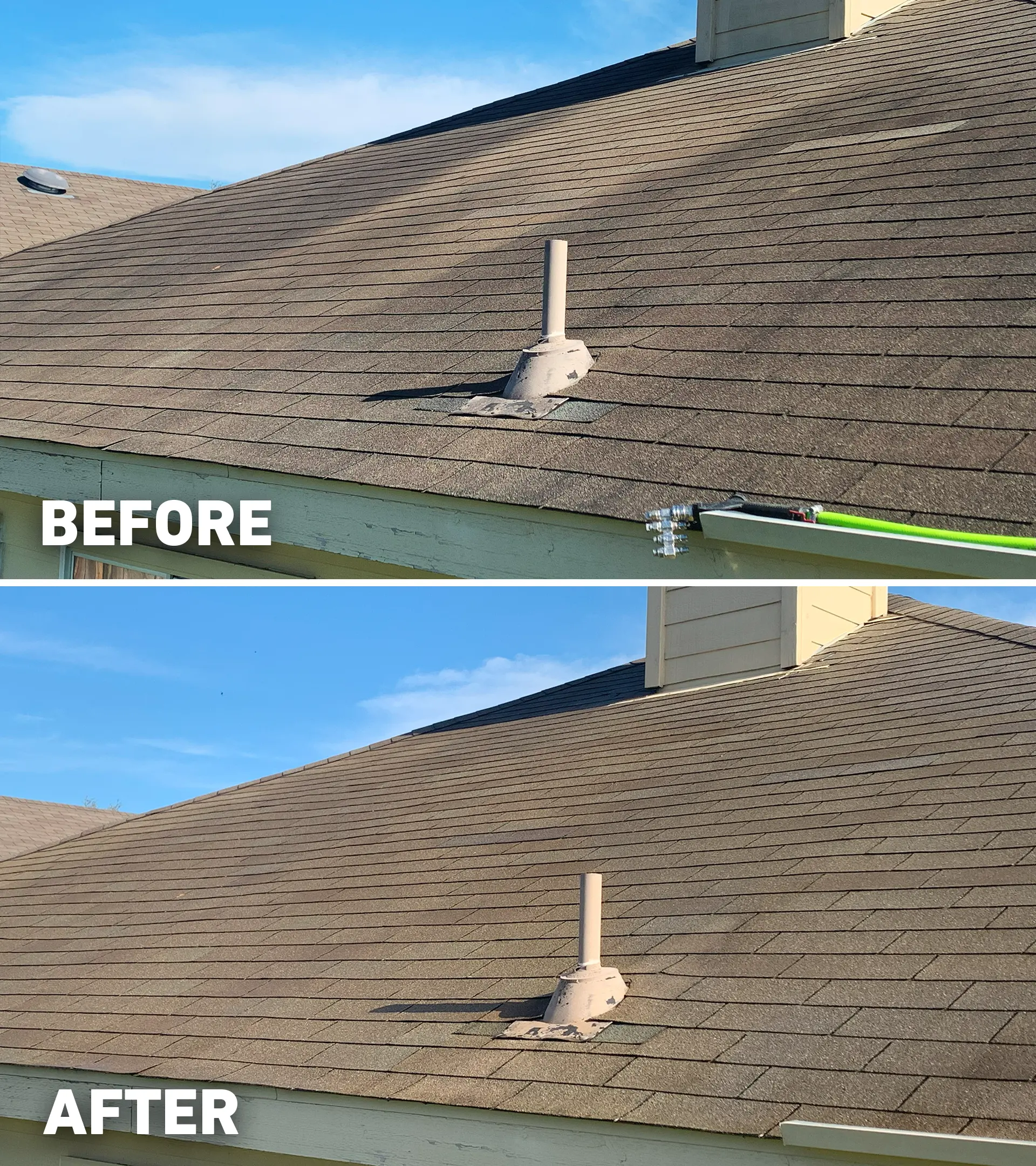 Before after shingle roof