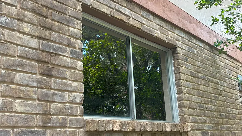 A window without window screens.