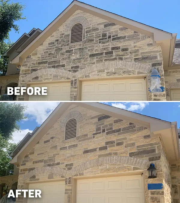Before after stone house wash