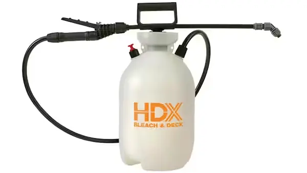 An HDX Bleach & Deck garden sprayer.