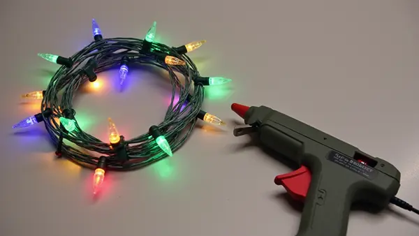 Christmas lights and a hot glue gun.