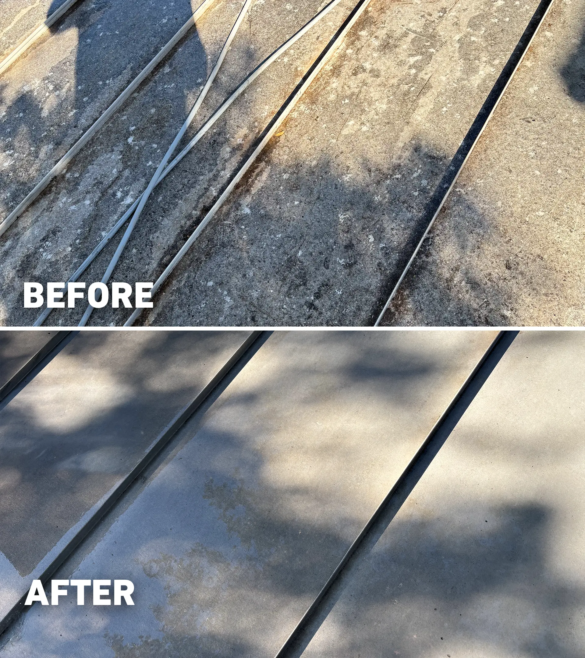 Before after metal roof
