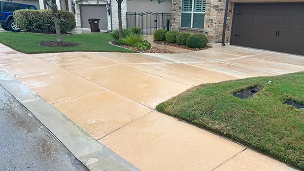 A standard size driveway in San Antonio, TX.