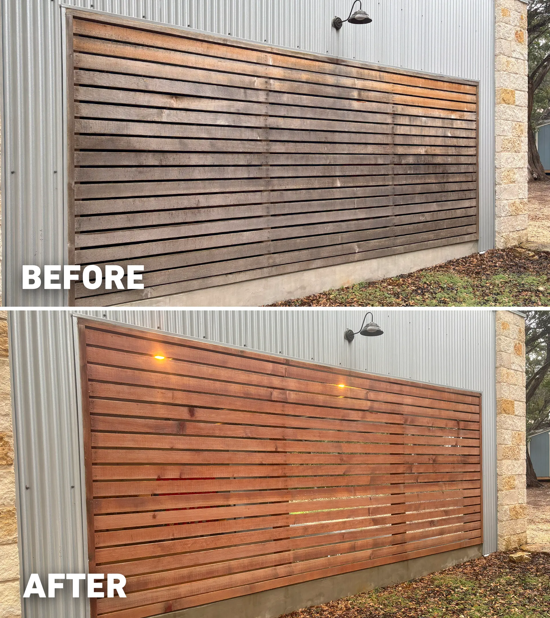 Before after wood wall