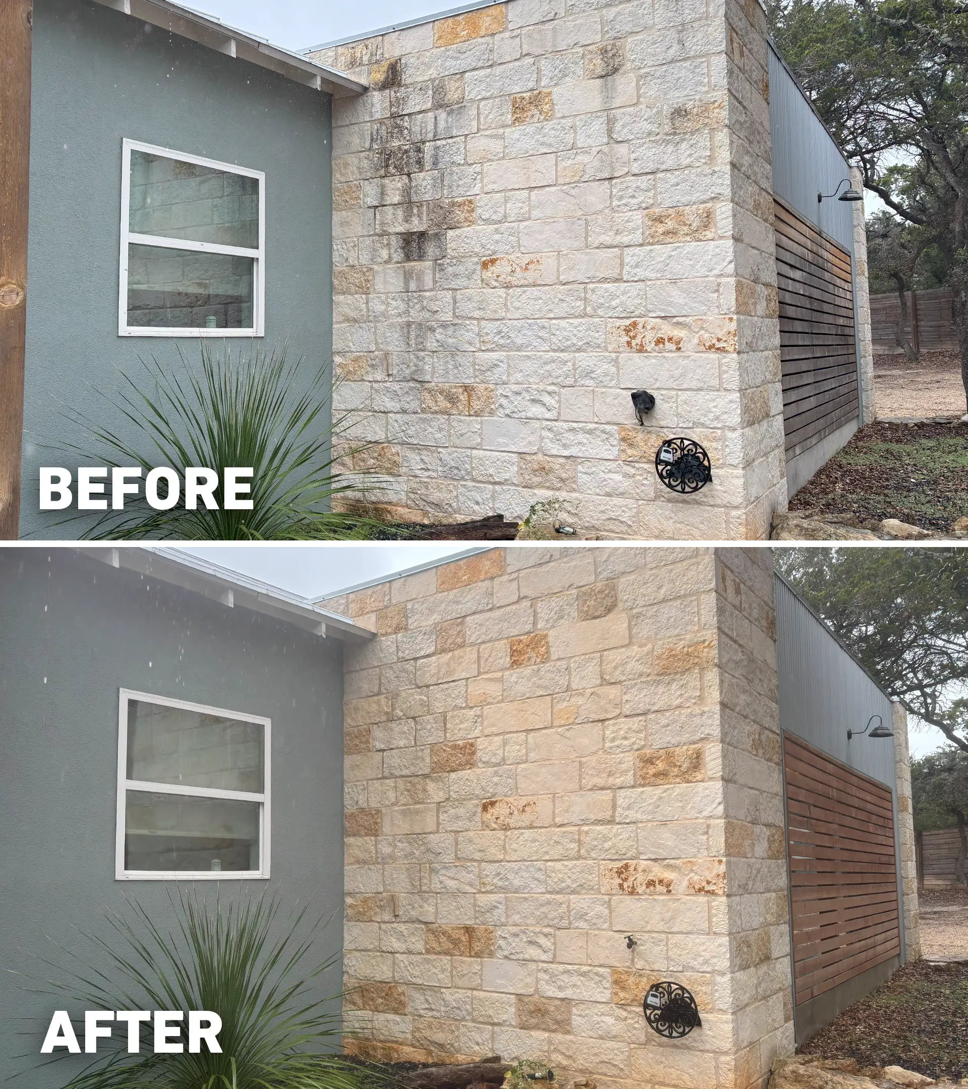 Before after stone wall