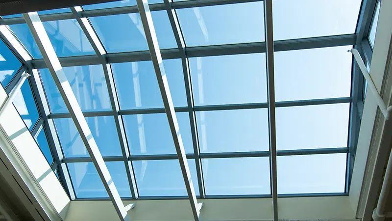 Modern skylights with a metal frame.