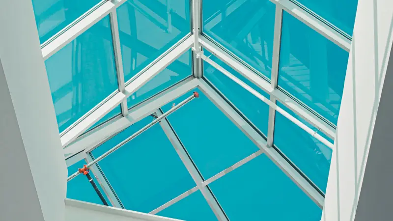 High skylights that are difficult to reach.