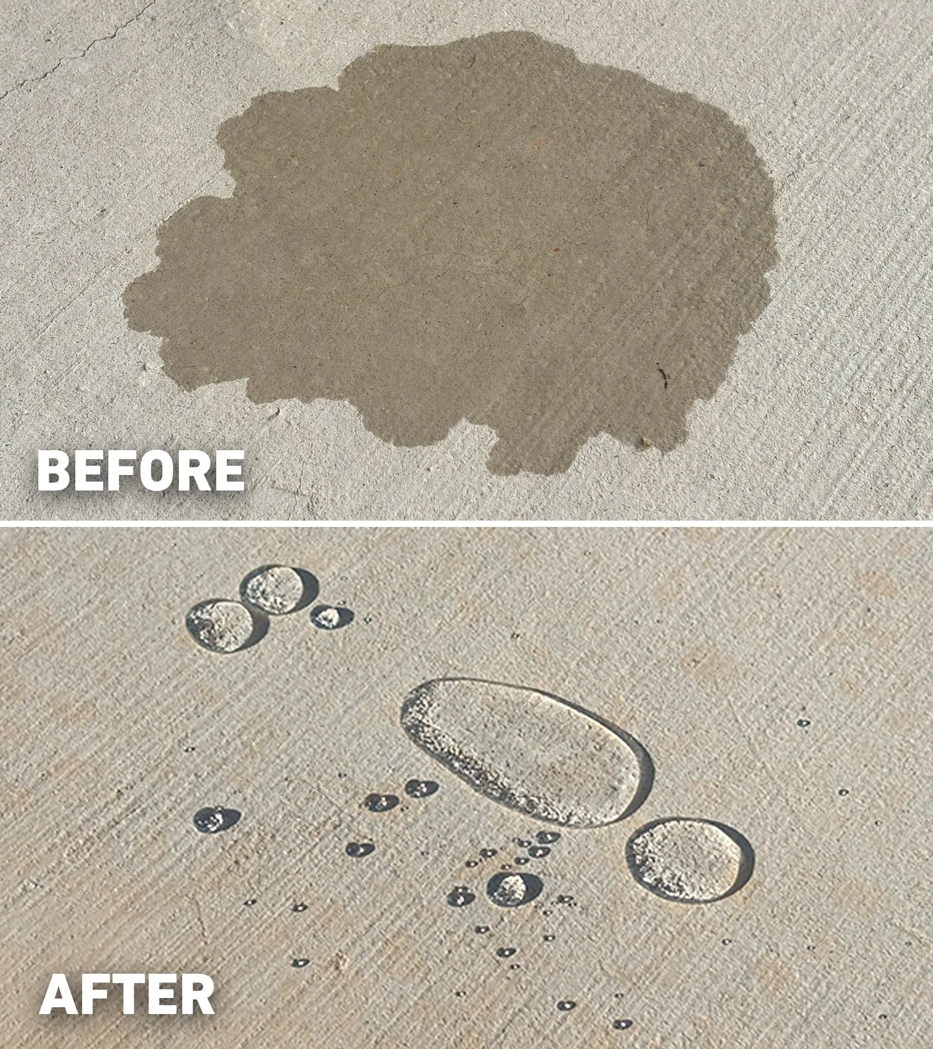 Before after concrete sealing