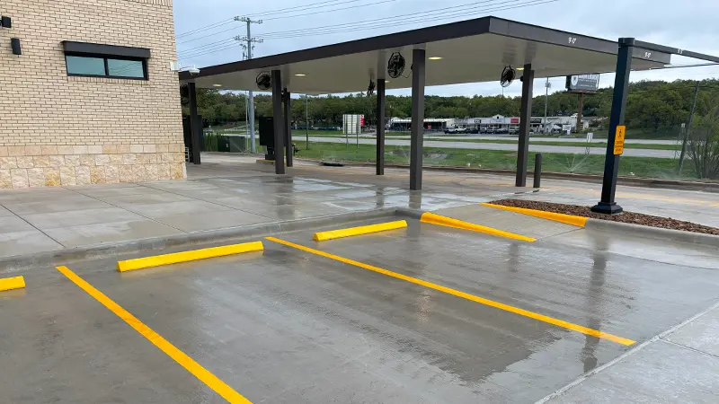 Clean Chick-fil-A parking stalls.