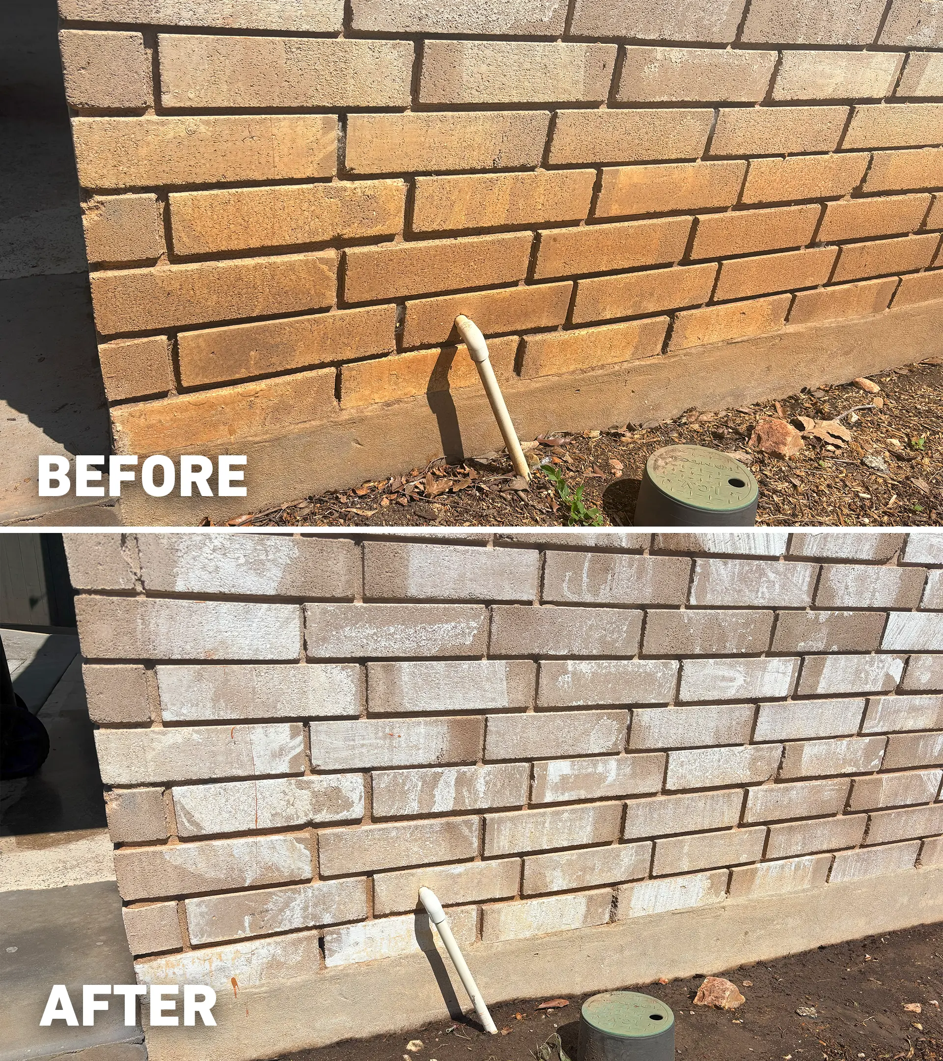 Before after red clay stains