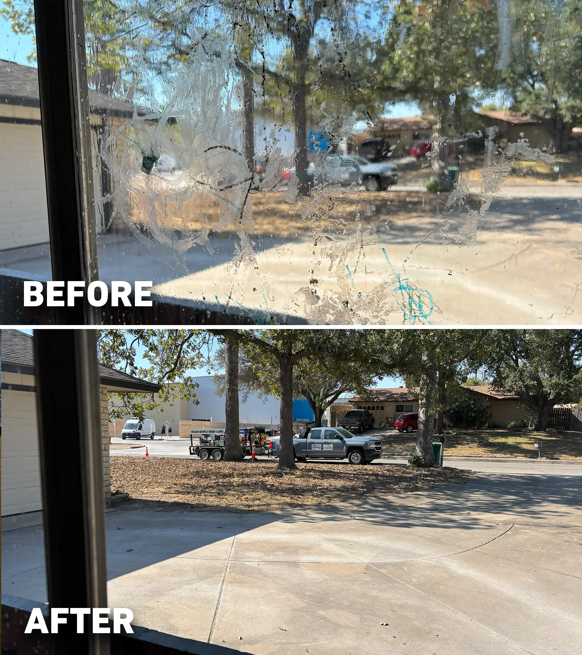 Before after window adhesive removal